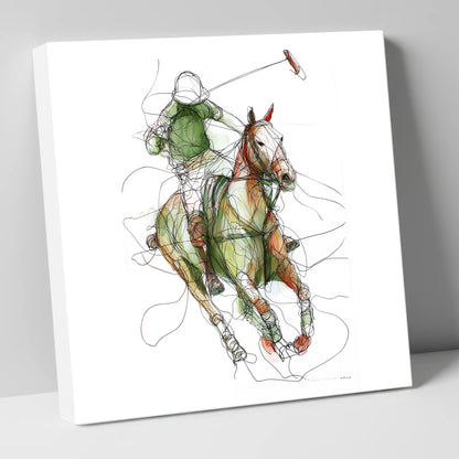 Kinetic Polo Strike polo horse canvas wall art