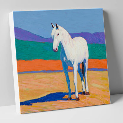The Vibrant Grey horse breed canvas wall art
