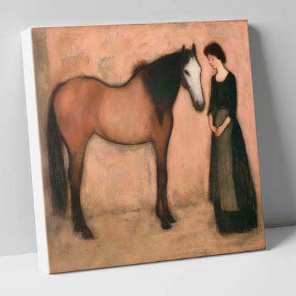 The Quiet Bond horse & rider canvas wall art