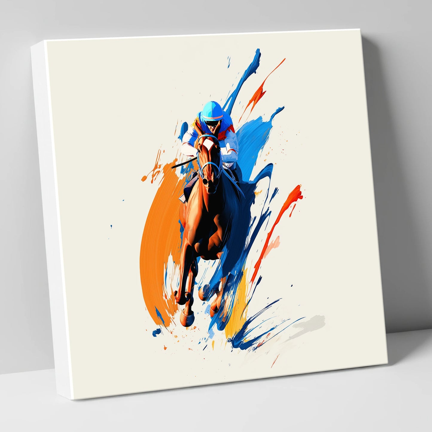 The Front Runner racing horse canvas wall art