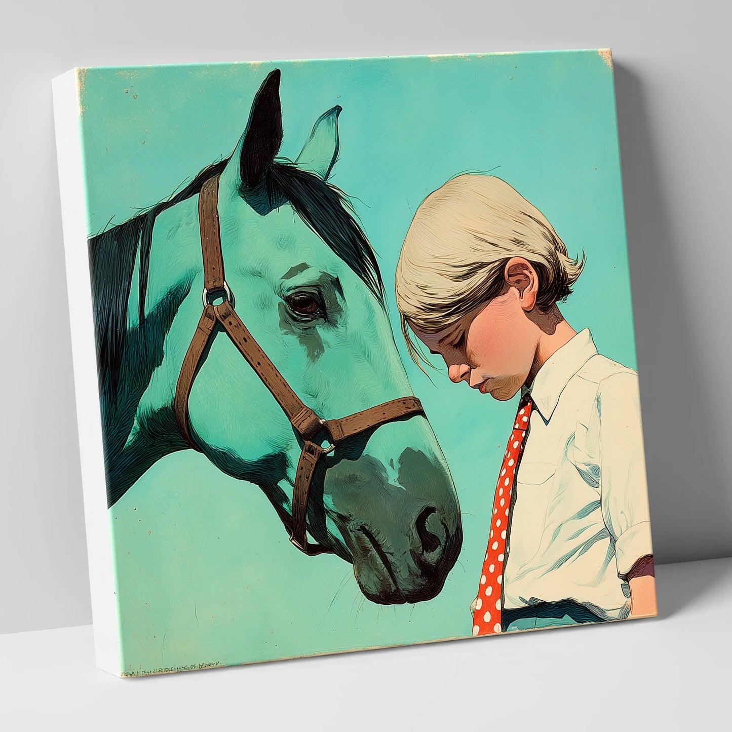 The Unspoken Bond horse & rider canvas wall art