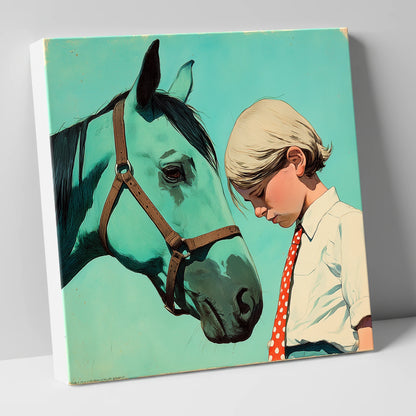 The Unspoken Bond horse & rider canvas wall art