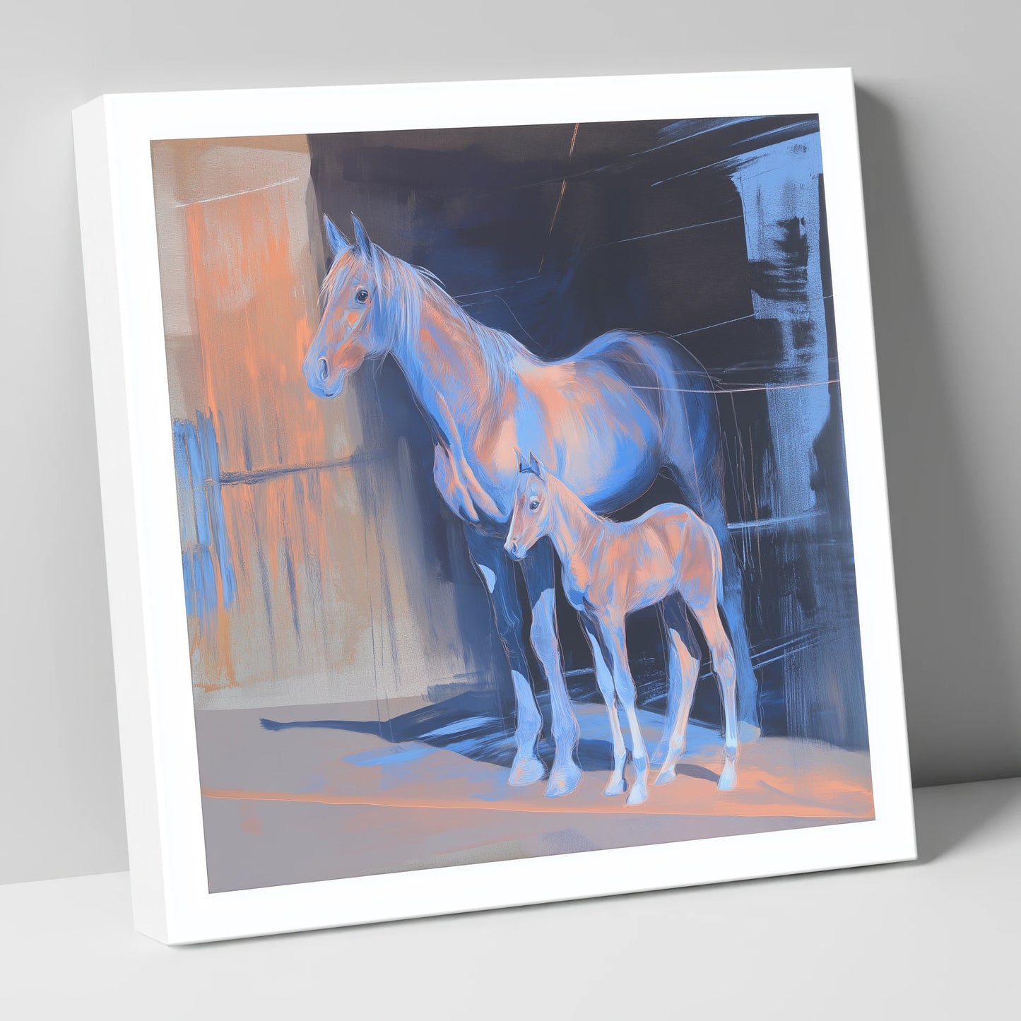 Luminous Mare And Foal mare & foal canvas wall art