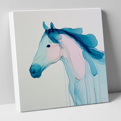 Ethereal Blue Spirit horse breed canvas wall art