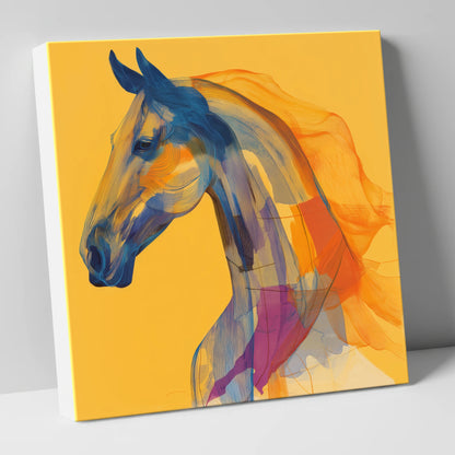 Vibrant Cobalt Contours horse breed canvas wall art