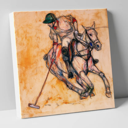 The Decisive Strike polo horse canvas wall art