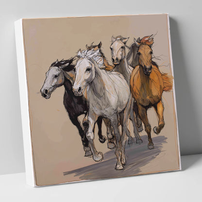 Unbridled Momentum wild horses canvas wall art