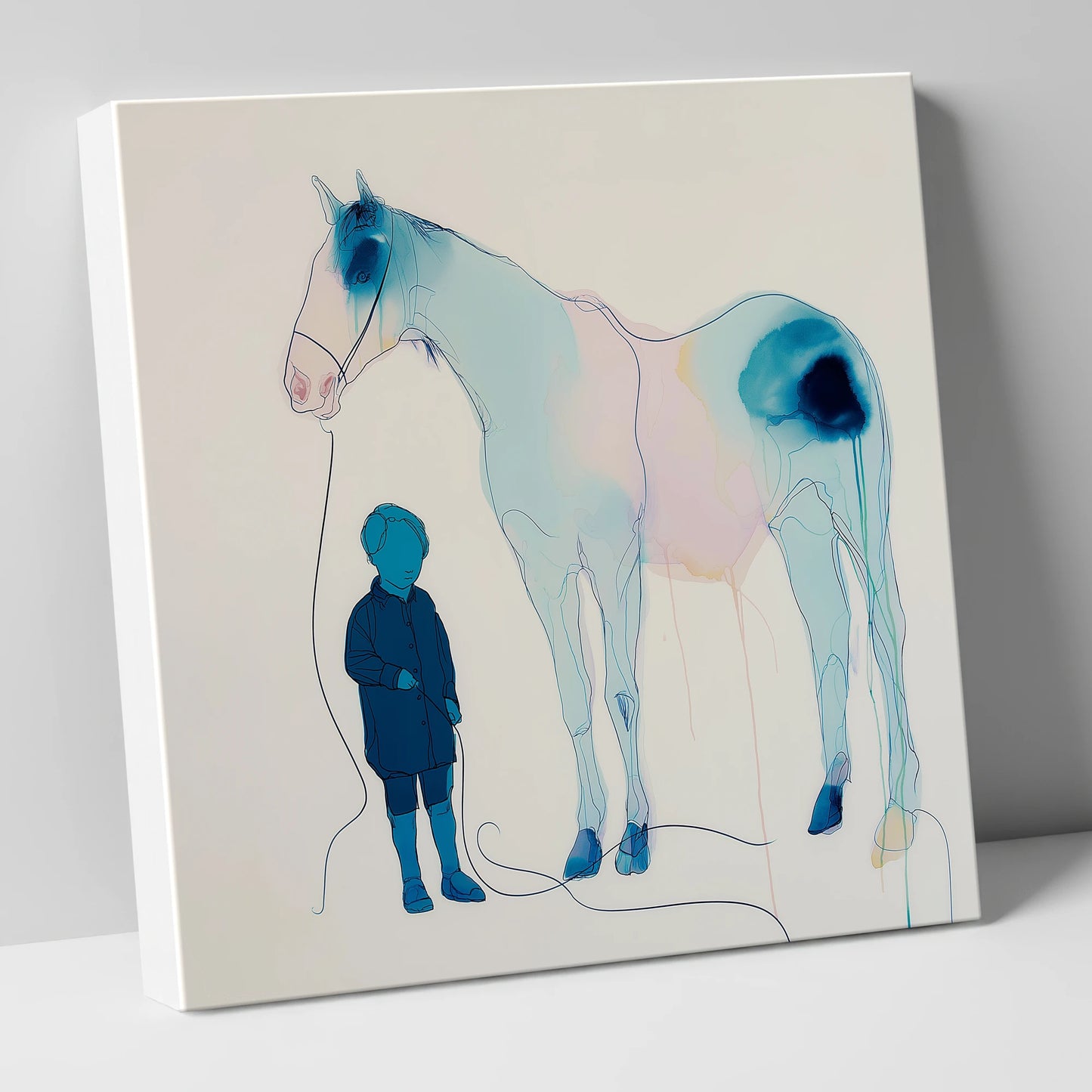 The Gentle Guide horse & rider canvas wall art