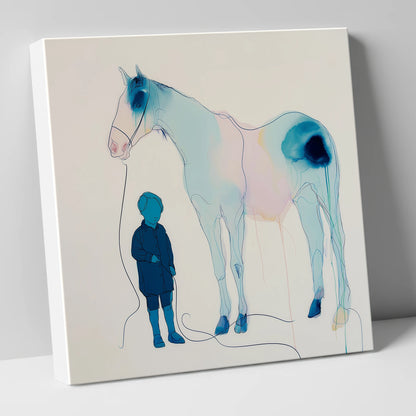 The Gentle Guide horse & rider canvas wall art