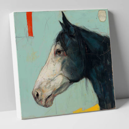 Abstract Equine Profile horse portrait canvas wall art