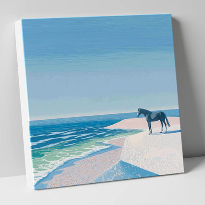 Coastal Solitude horse landscape canvas wall art