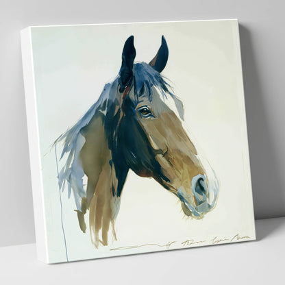 Indigo Wash Bay Portrait horse portrait canvas wall art
