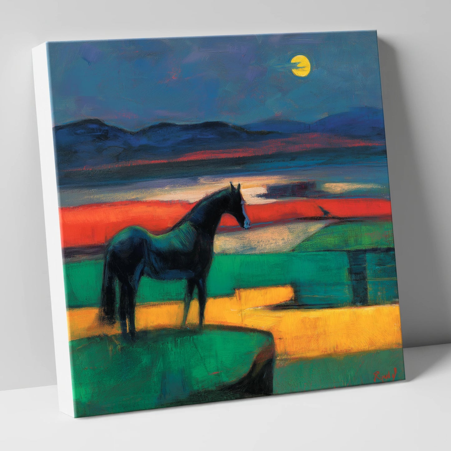 Midnight Solitude horse landscape canvas wall art