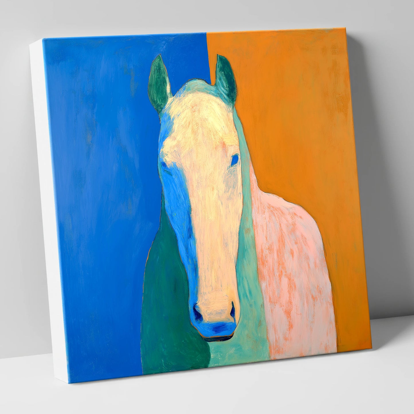 Cobalt And Clay Equine horse portrait canvas wall art
