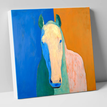 Cobalt And Clay Equine horse portrait canvas wall art
