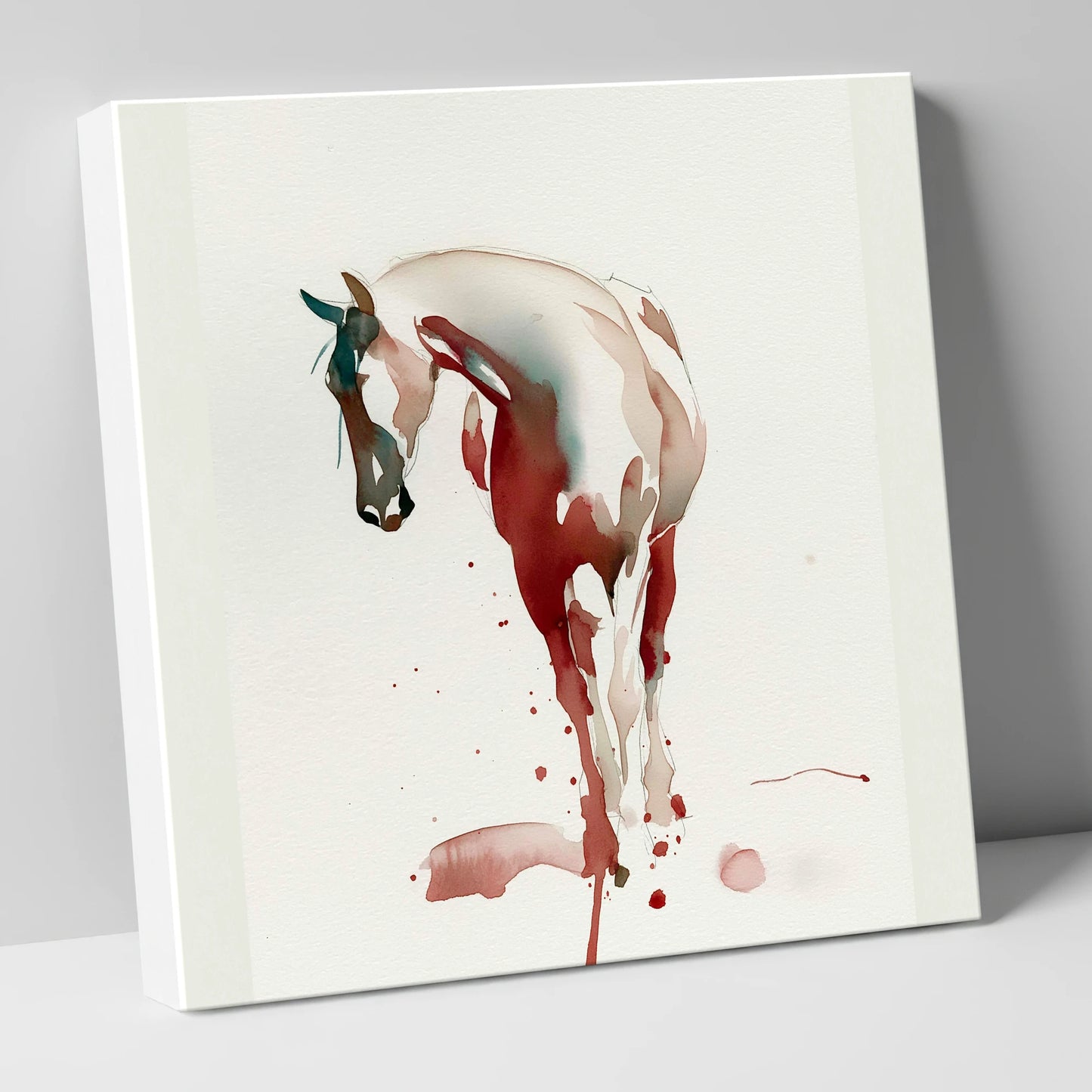 Crimson Wash Silhouette horse breed canvas wall art