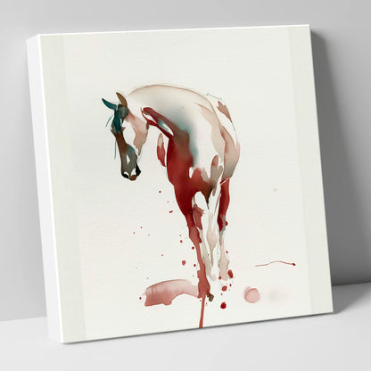 Crimson Wash Silhouette horse breed canvas wall art