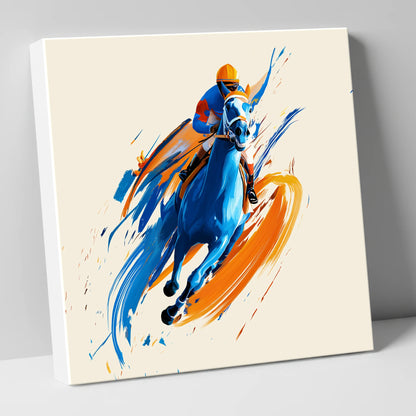 Electric Pace racing horse canvas wall art