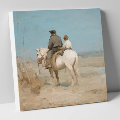The Shared Journey horse & rider canvas wall art