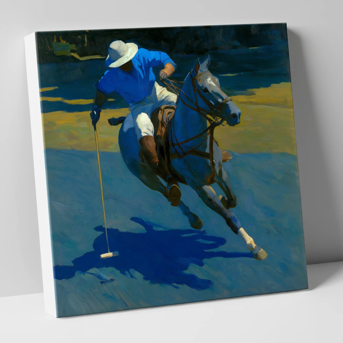 Sunlit Polo Run polo horse canvas wall art