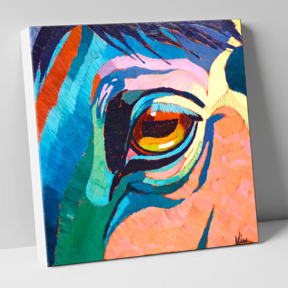 Vibrant Equine Gaze horse portrait canvas wall art