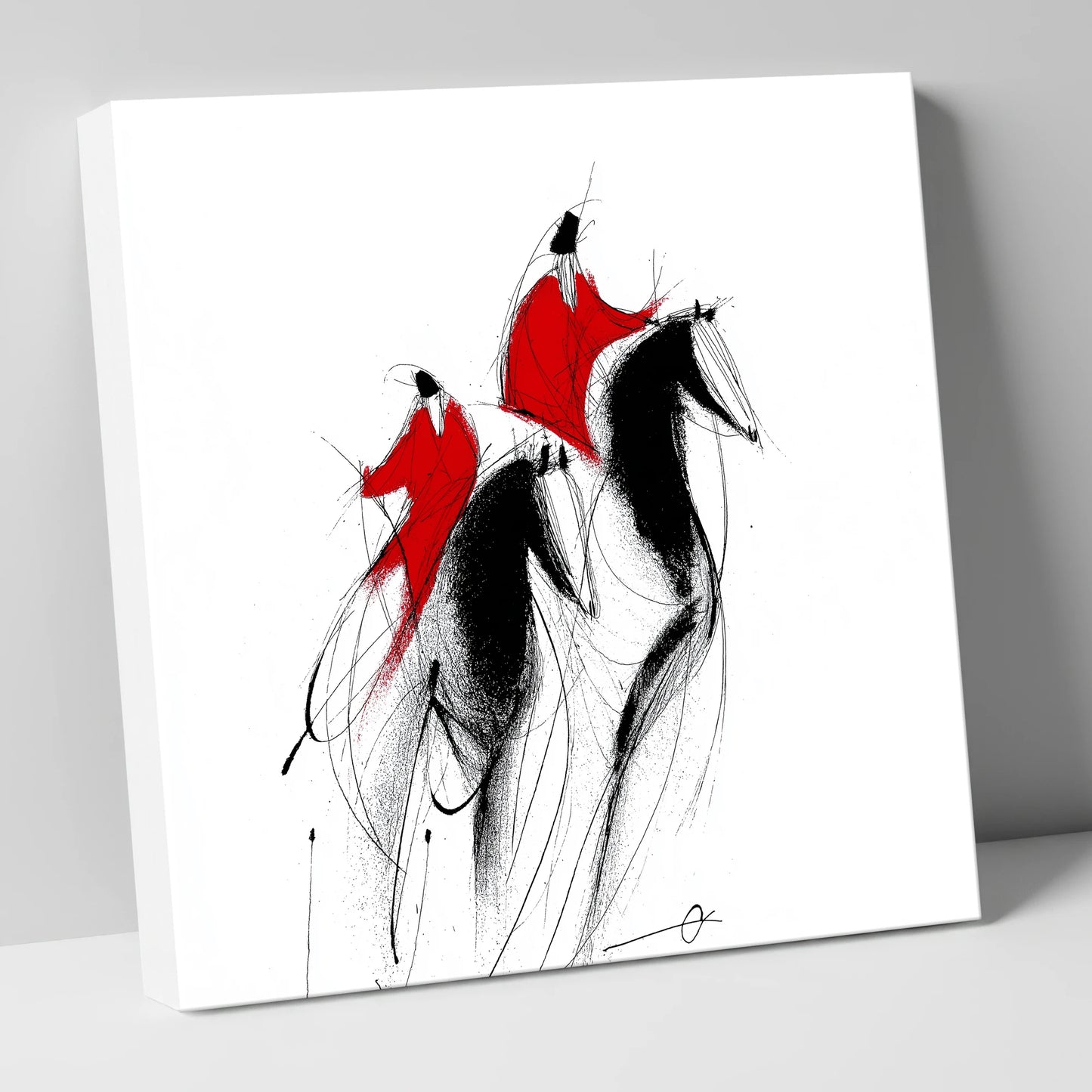 Scarlet Pursuit show jumping horse canvas wall art