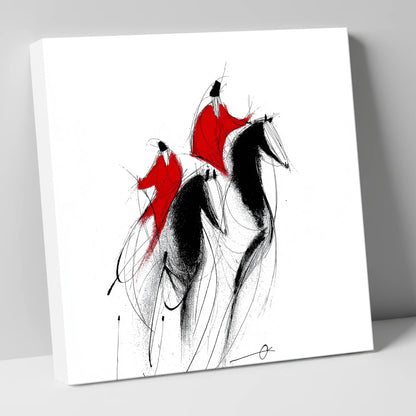 Scarlet Pursuit show jumping horse canvas wall art