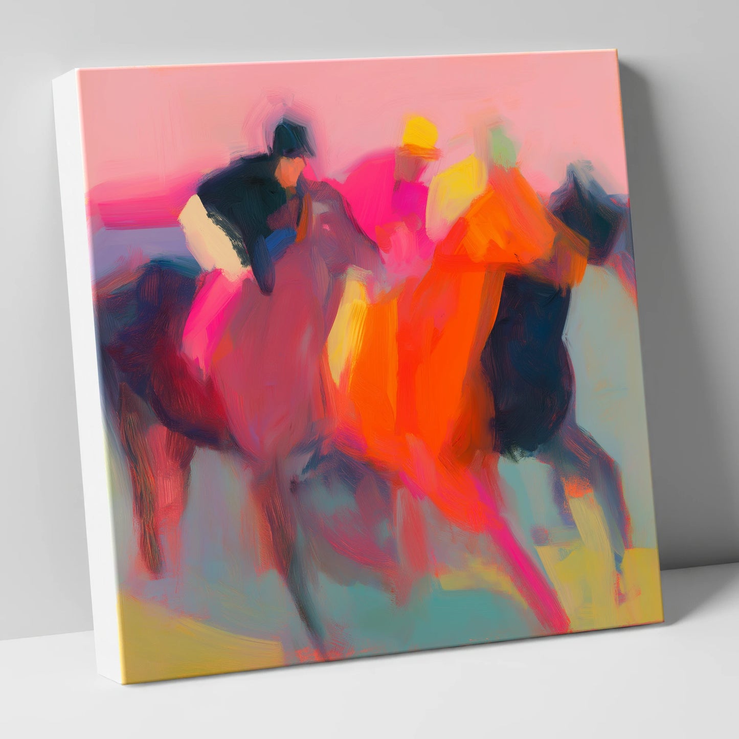 Thundering Silks racing horse canvas wall art