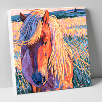 Vivid Horse With Flaxen Mane horse breed canvas wall art