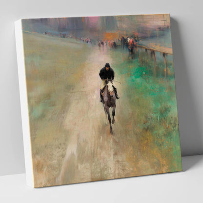 The Track Home racing horse canvas wall art