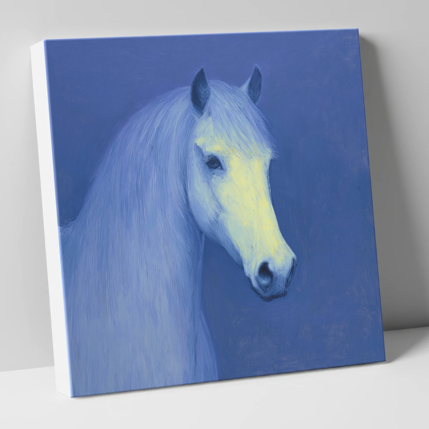 Luminous Blue Portrait horse portrait canvas wall art