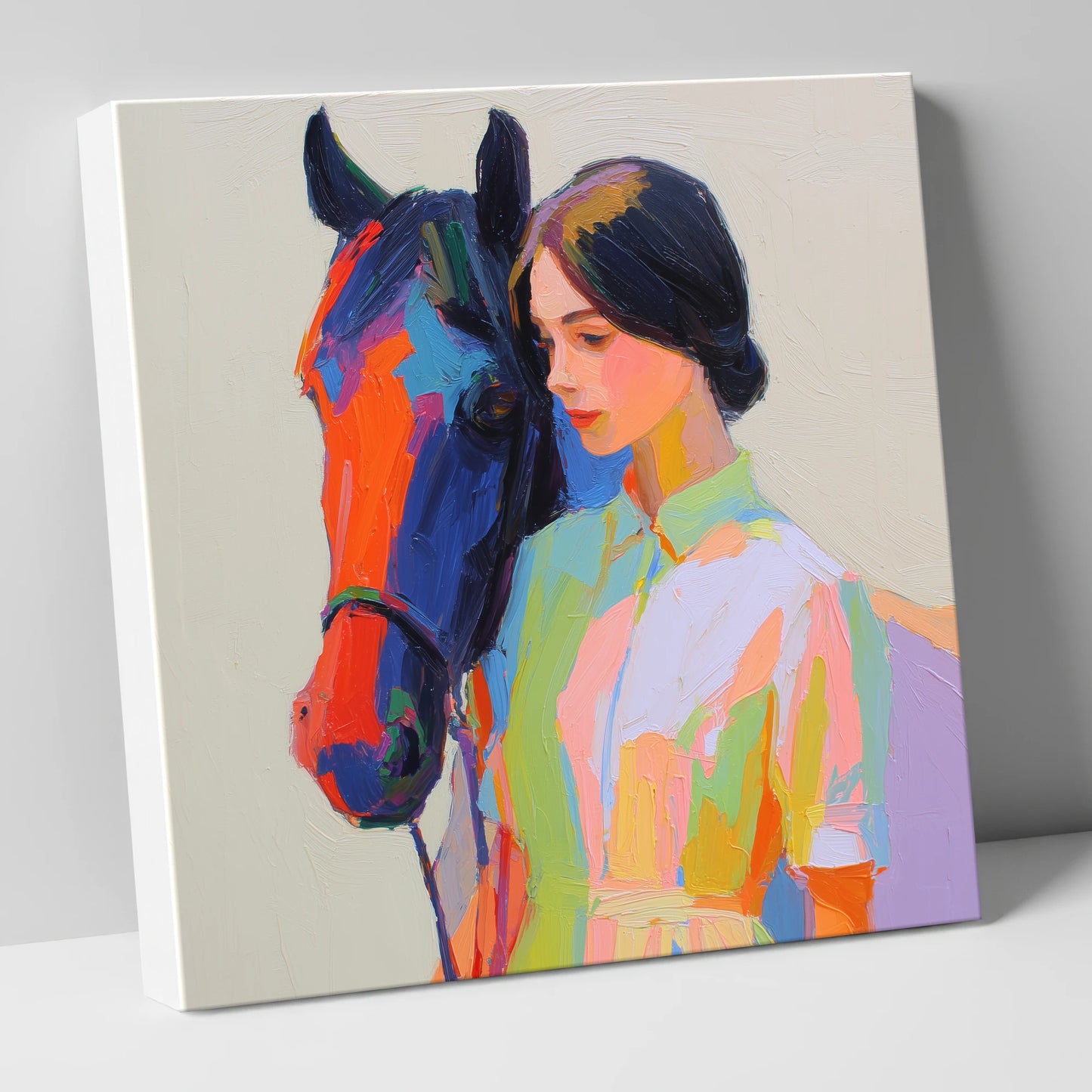 Radiant Companionship horse & rider canvas wall art