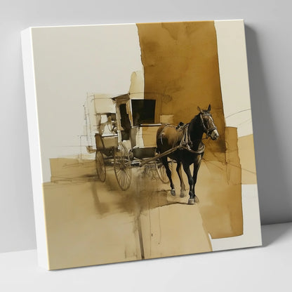 Timeless Carriage Horse working horse canvas wall art