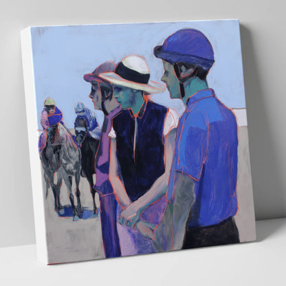 The Paddock Watch racing horse canvas wall art