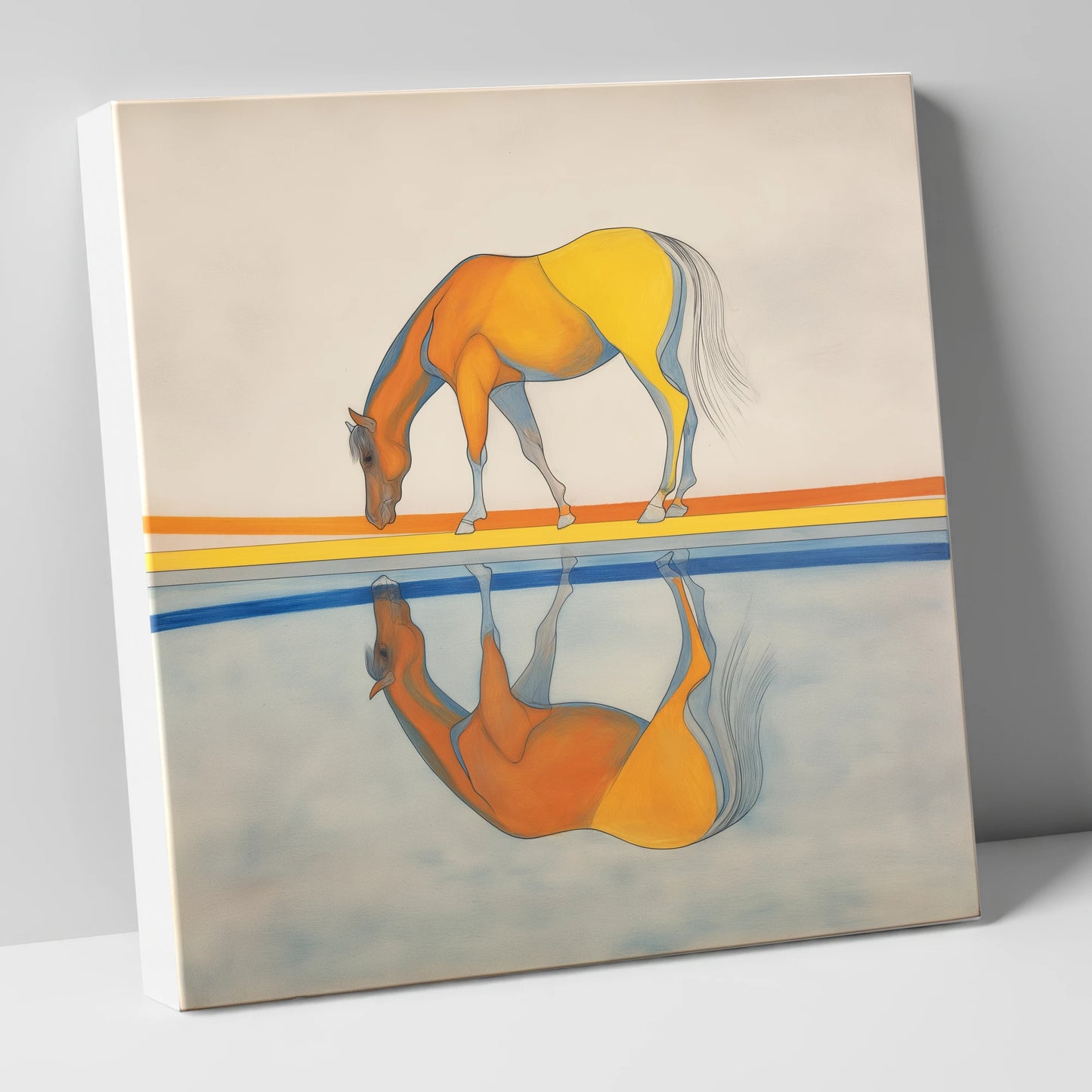 Symmetry in Amber horse portrait canvas wall art