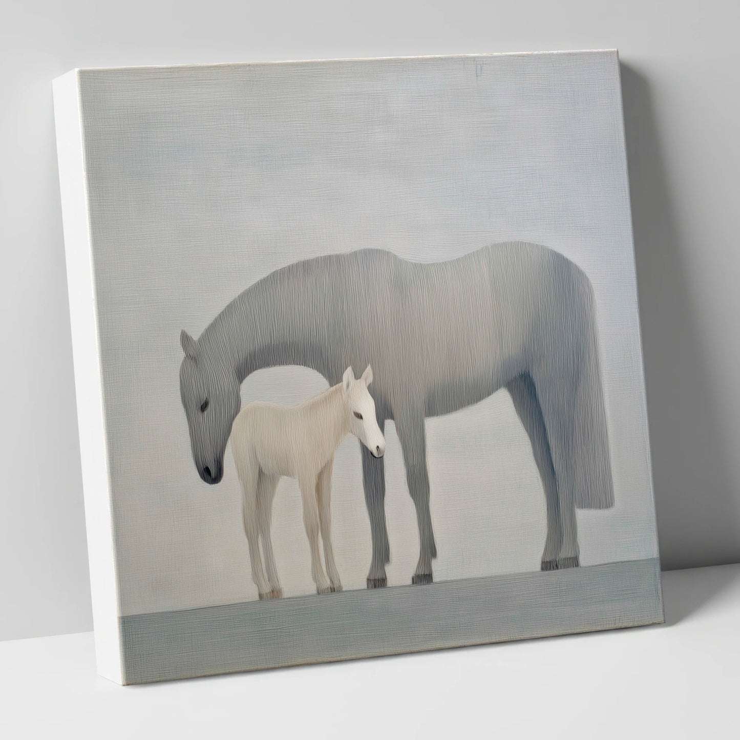 Ethereal Bond mare & foal canvas wall art