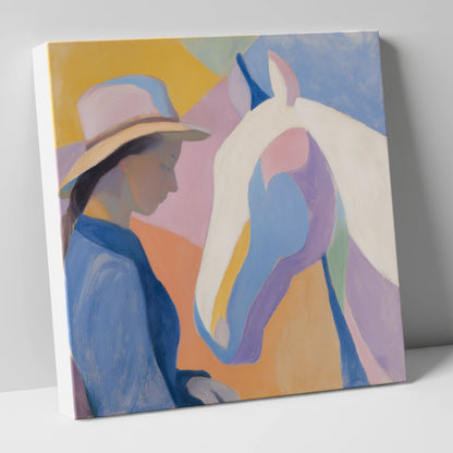 Quiet Harmony horse & rider canvas wall art