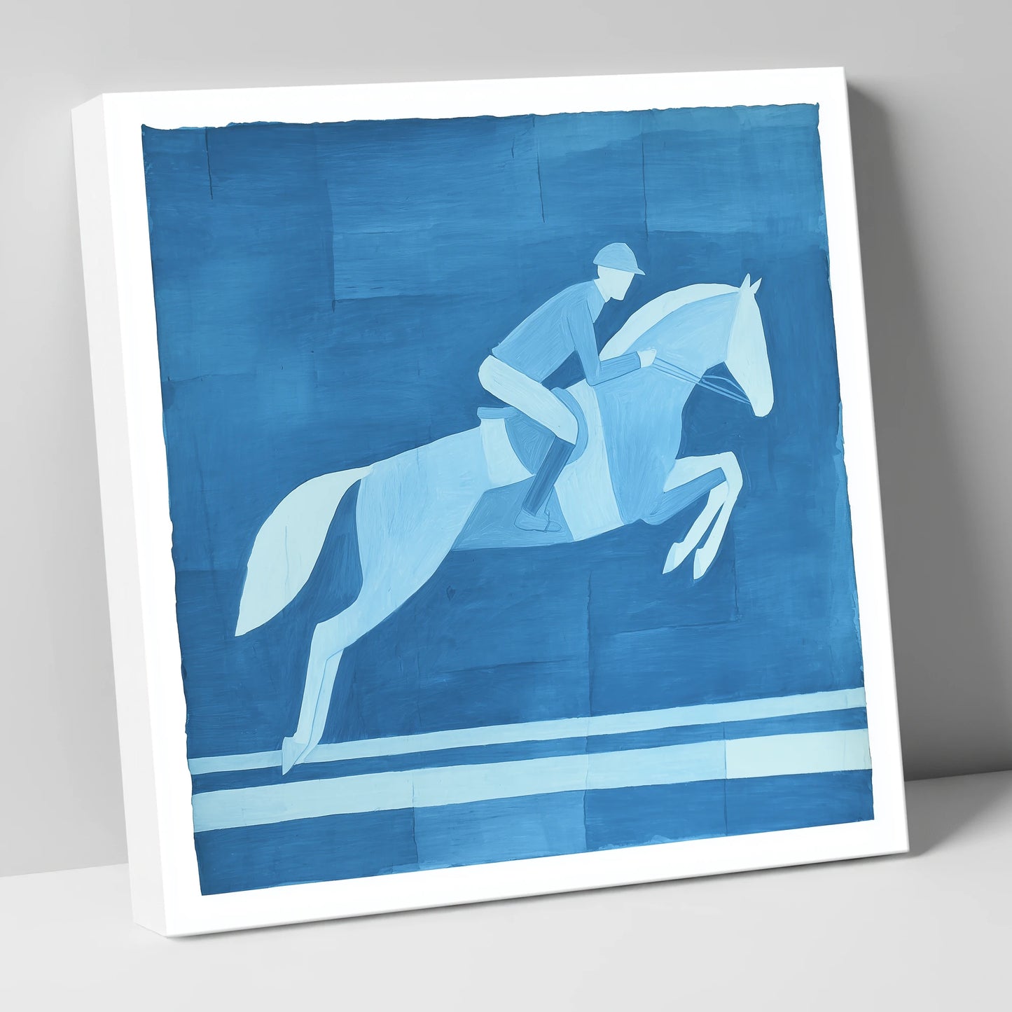Azure Flight show jumping horse canvas wall art