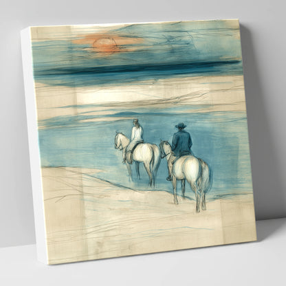Twilight Shoreline Ride horse landscape canvas wall art