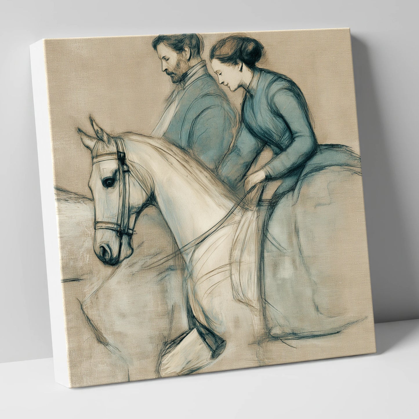 The Shared Journey horse & rider canvas wall art