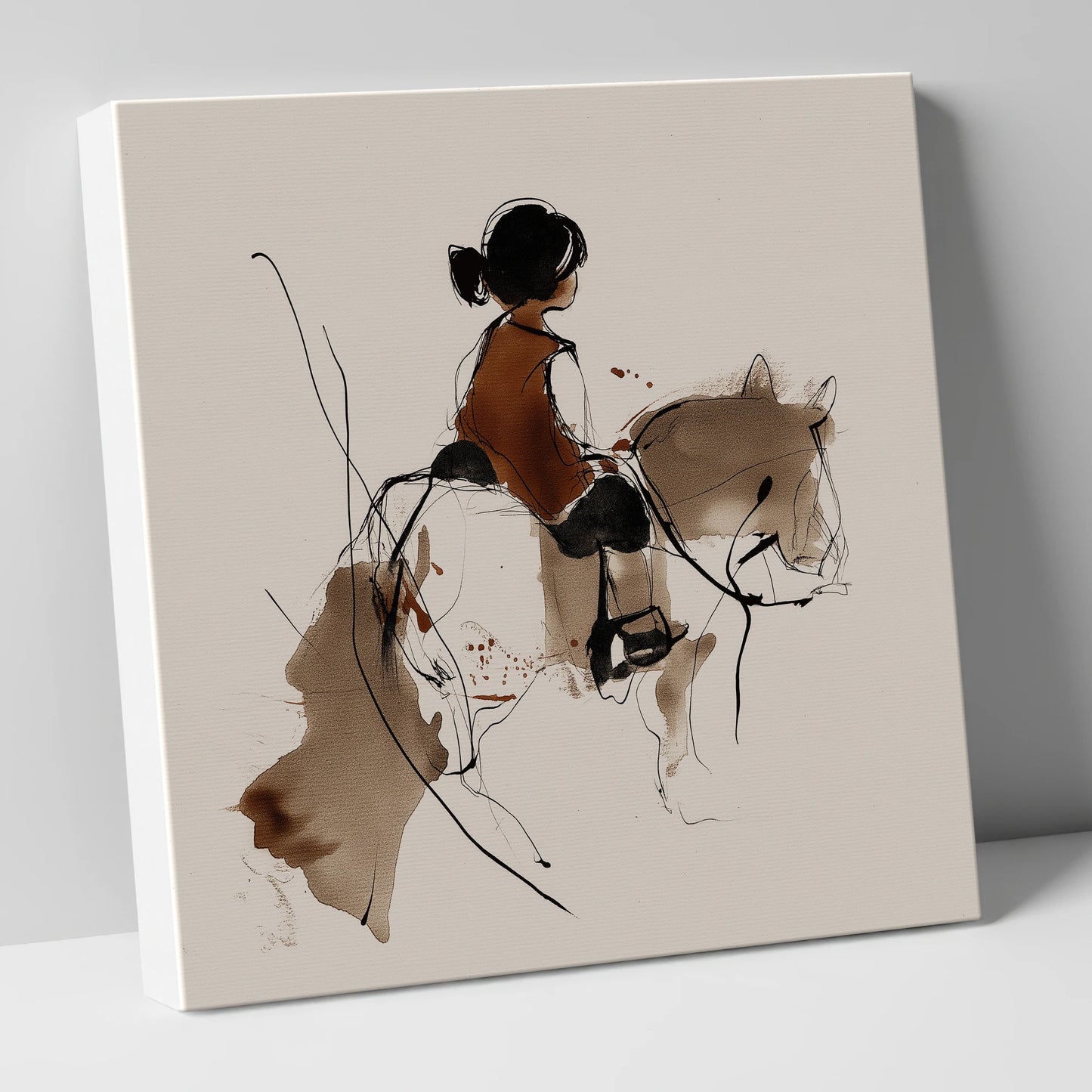 The Little Equestrian horse & rider canvas wall art
