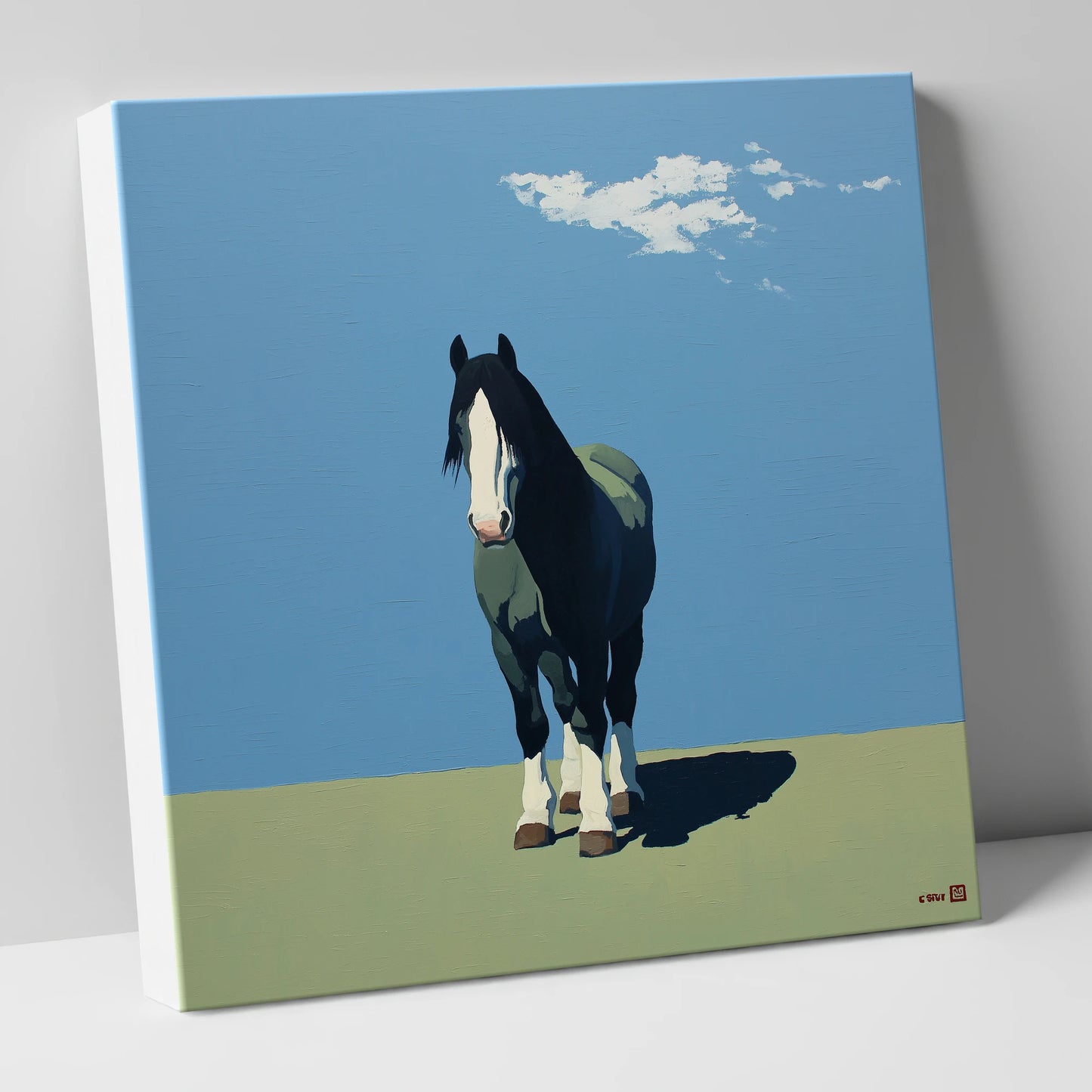 Cerulean and Shadow horse breed canvas wall art