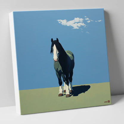 Cerulean and Shadow horse breed canvas wall art