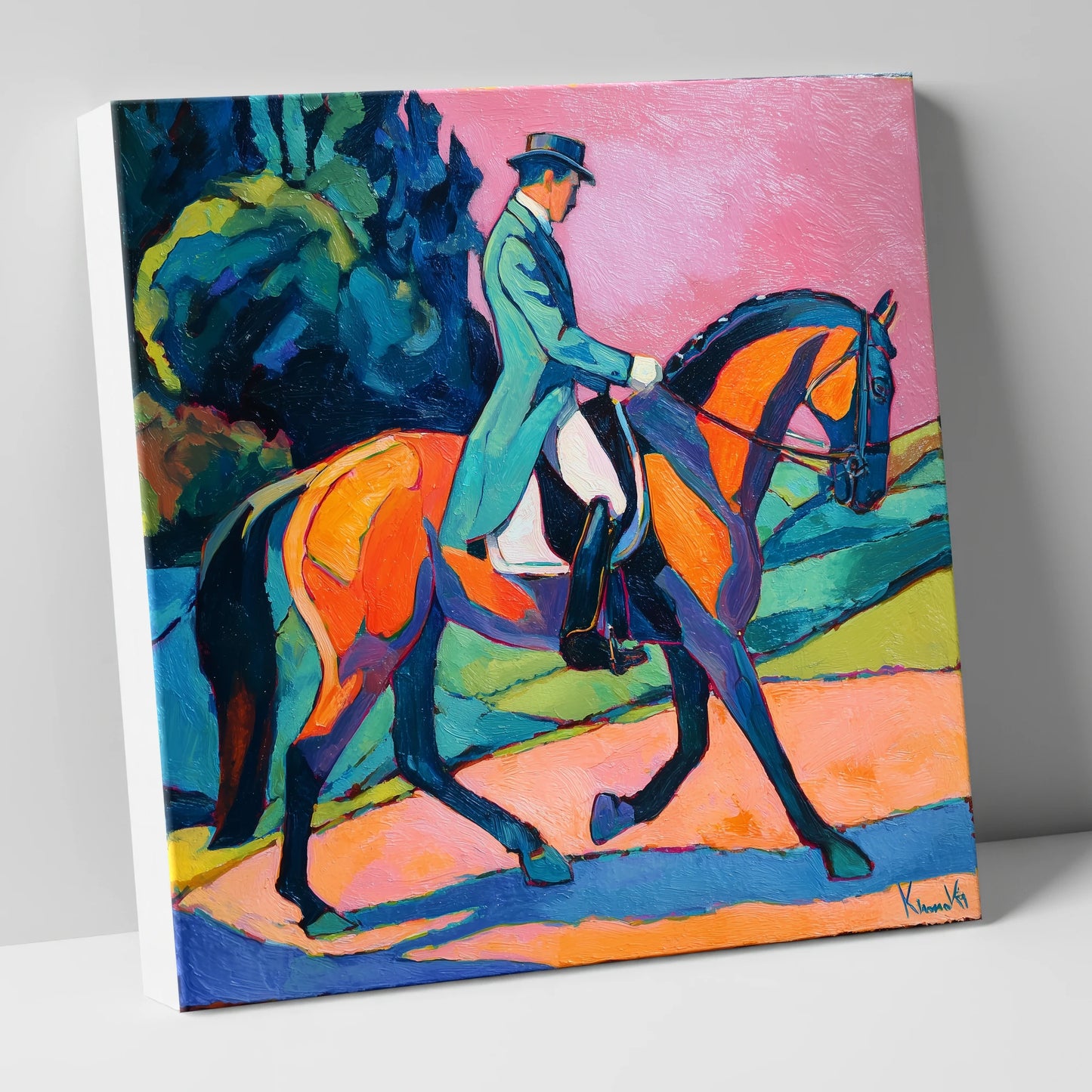 Bold Dressage Harmony dressage horse canvas wall art
