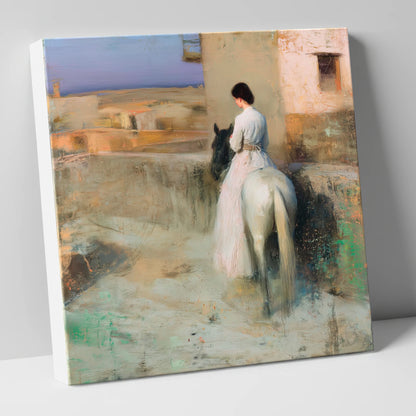 Distant Horizons horse & rider canvas wall art