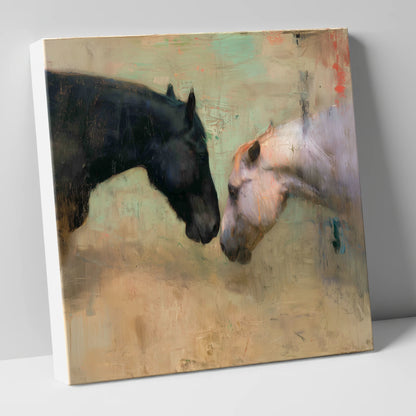Silent Greeting horse portrait canvas wall art