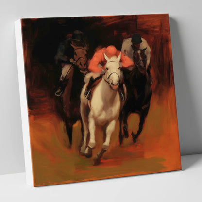 Breaking from the Pack racing horse canvas wall art