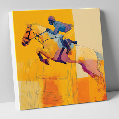 Amber Flight show jumping horse canvas wall art