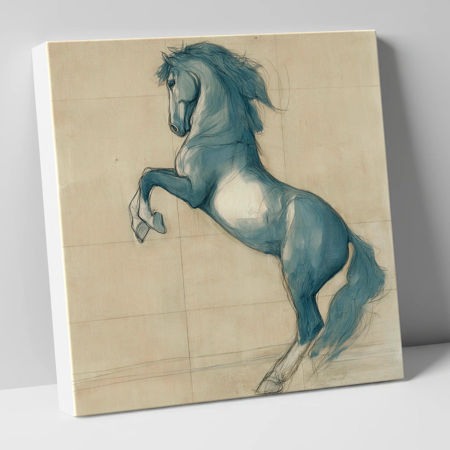 Azure Equine Study horse portrait canvas wall art