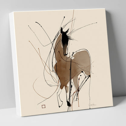 Dynamic Equine Silhouette horse portrait canvas wall art